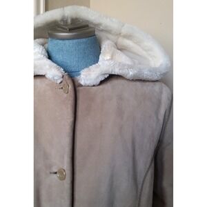 Marvin Richards Women's Leather Suede Sherpa Quilted Lining Jacket Sz 1X 14-16W